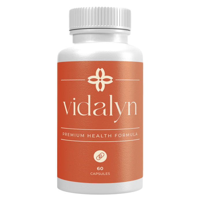 Vidalyn supplement bottle with natural formula for daily routine support
